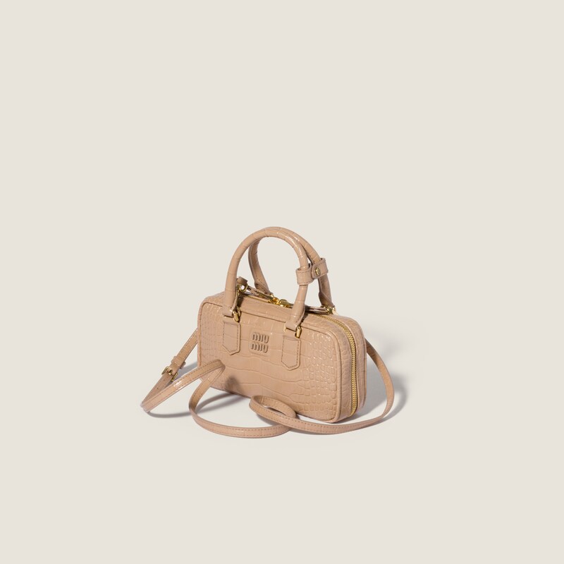 Mini borsa Arcadie in pelle goffrata motivo coccodrillo