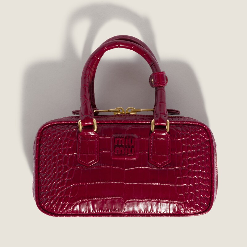 Mini borsa Arcadie in pelle goffrata motivo coccodrillo
