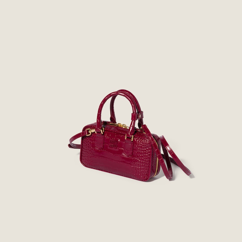 Mini borsa Arcadie in pelle goffrata motivo coccodrillo