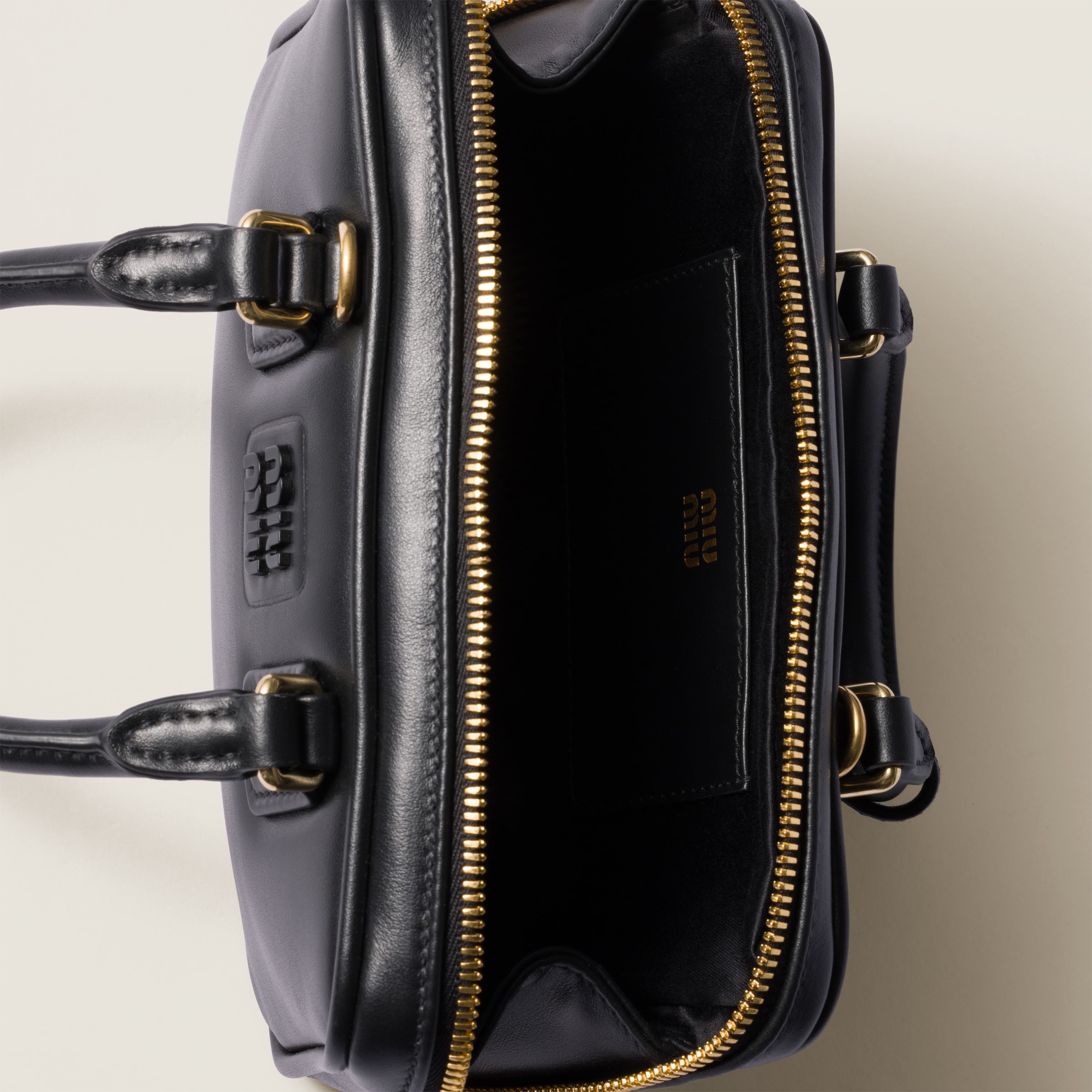Black Arcadie Leather Mini-bag | Miu Miu
