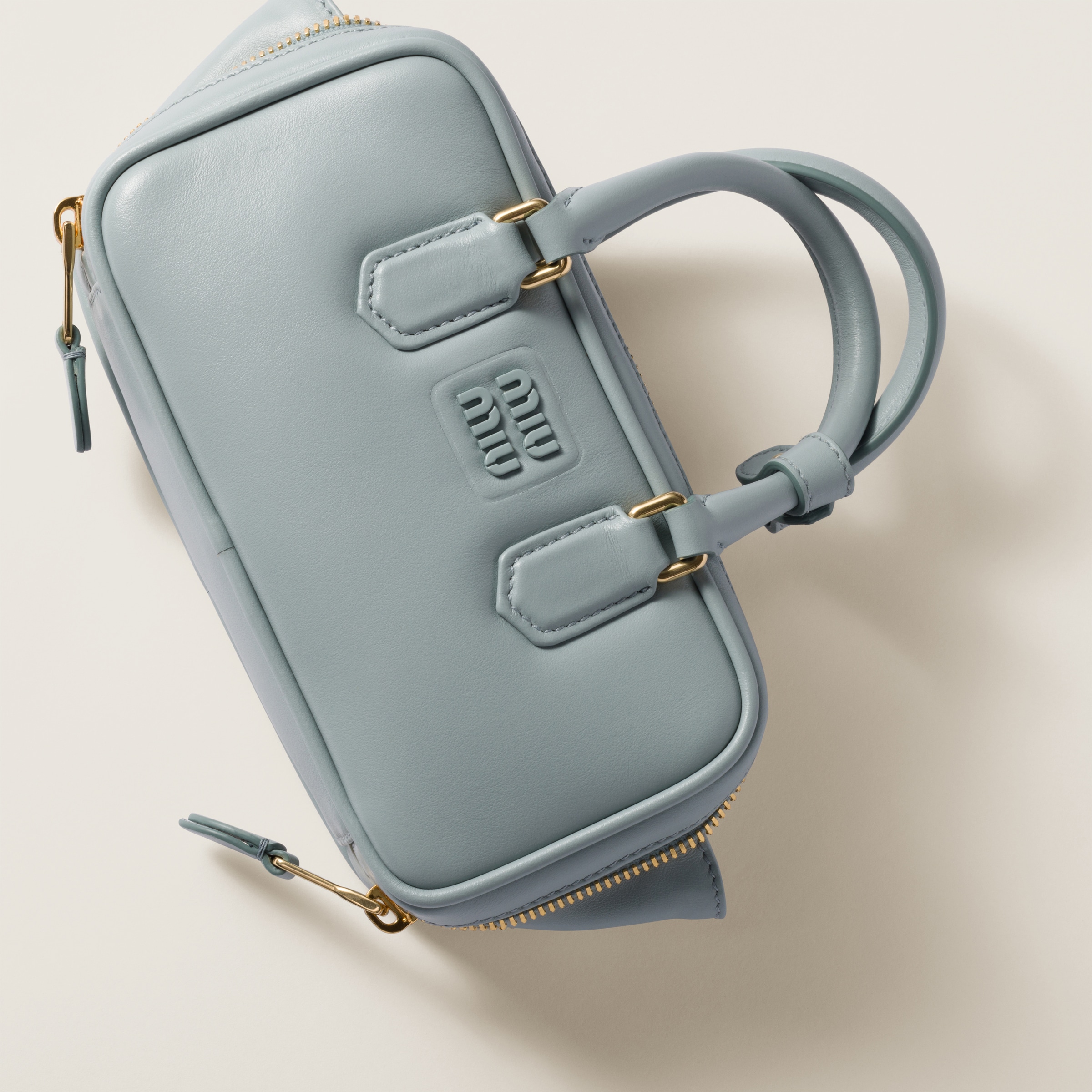 Lake Blue Arcadie Leather Mini-bag | Miu Miu