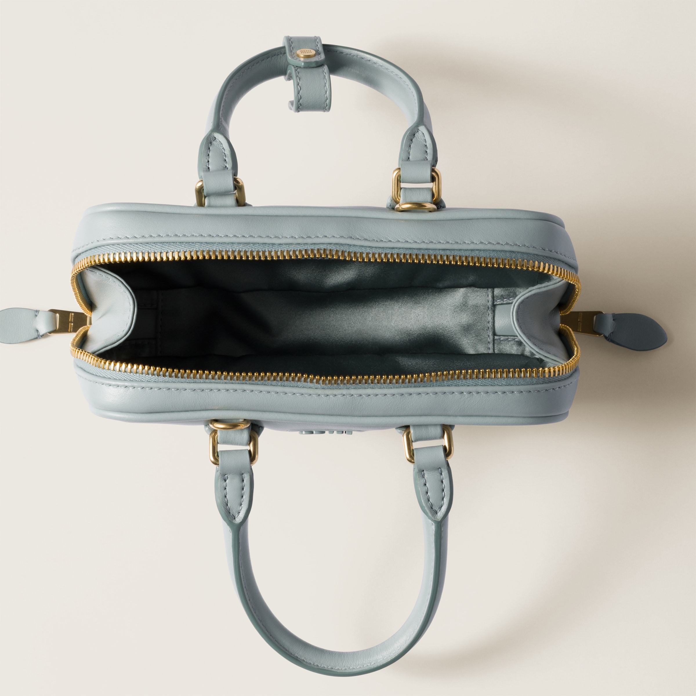 Lake Blue Arcadie Leather Mini-bag | Miu Miu