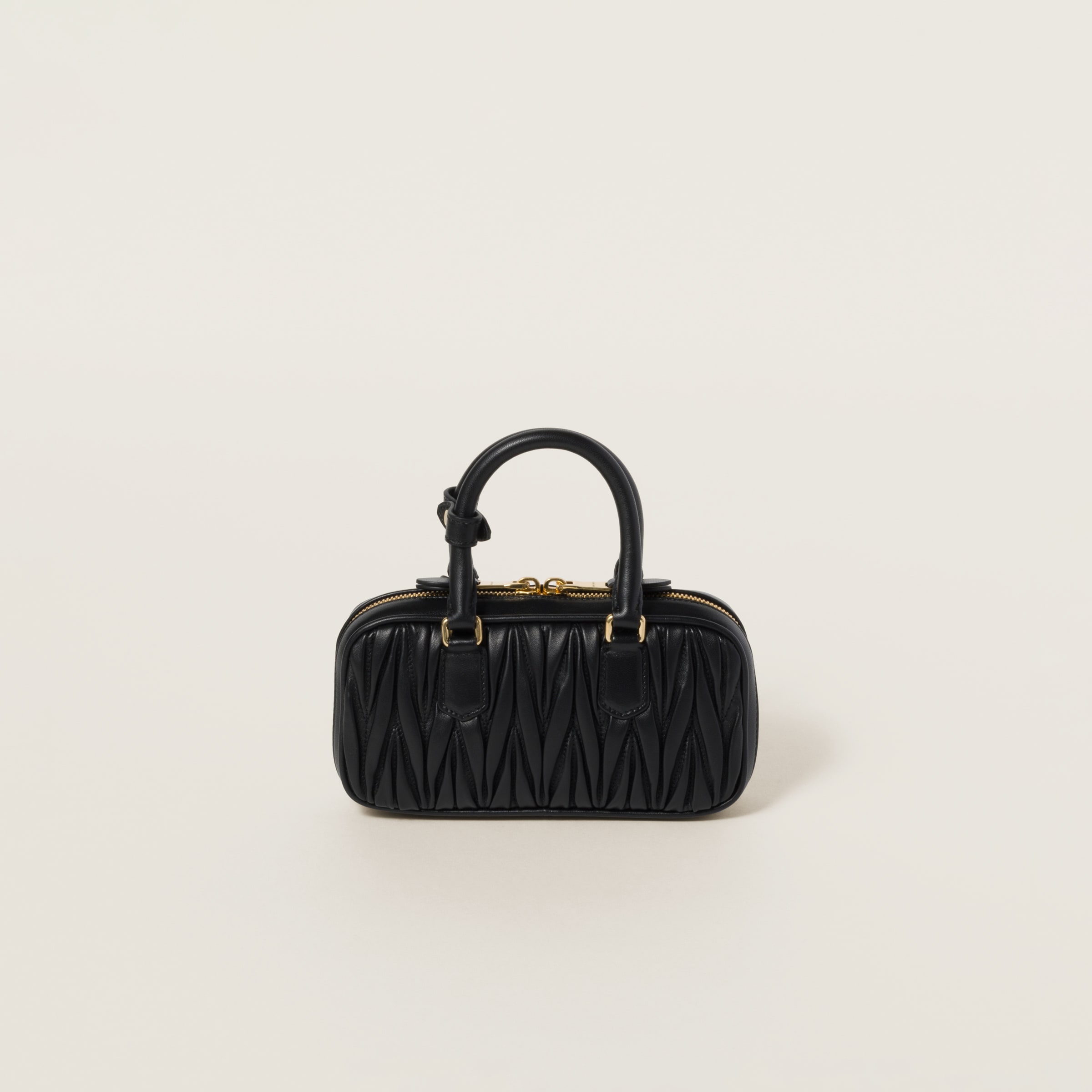 Black Arcadie Matelasse Nappa Leather Mini bag Miu Miu