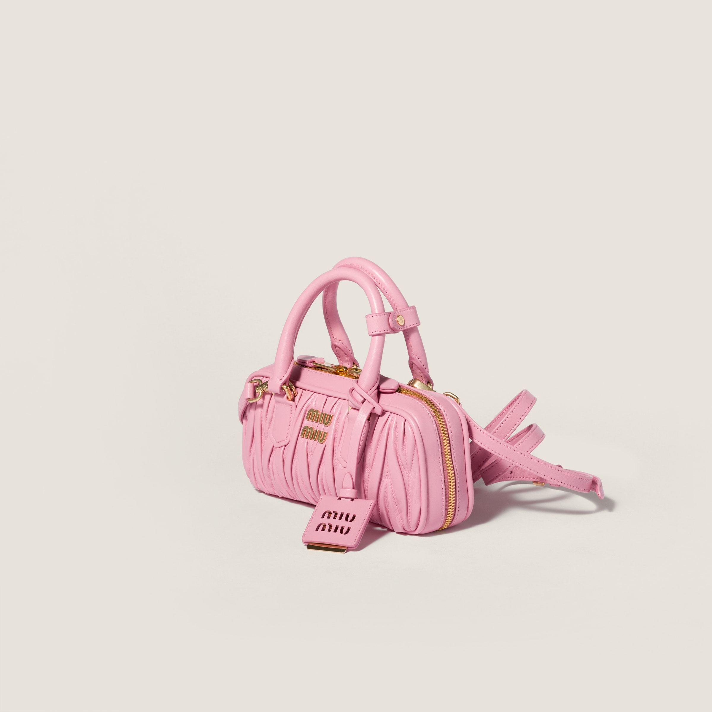 Pink Arcadie Matelassé Nappa Leather Mini-bag | Miu Miu - United
