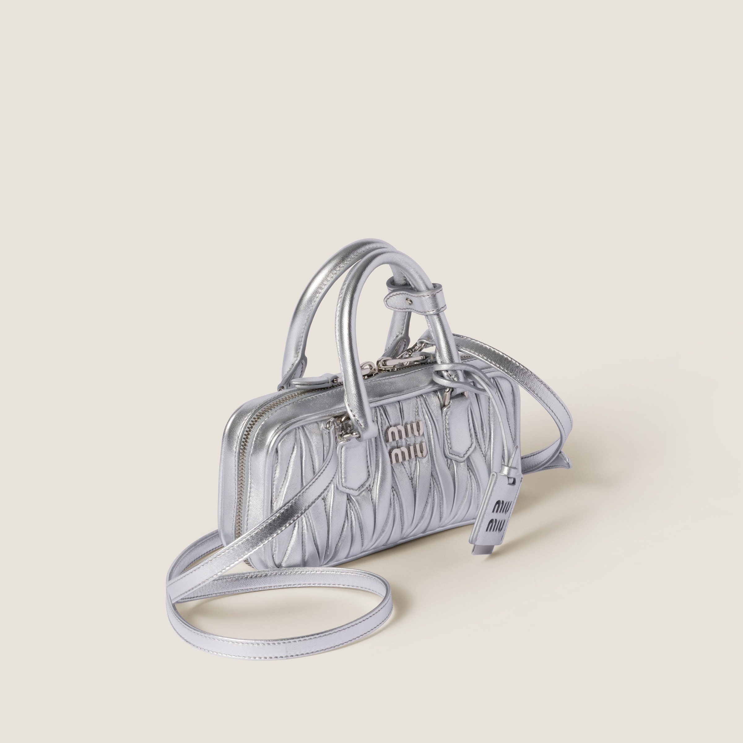 Miu Miu Arcadie Mini Bag In Silver