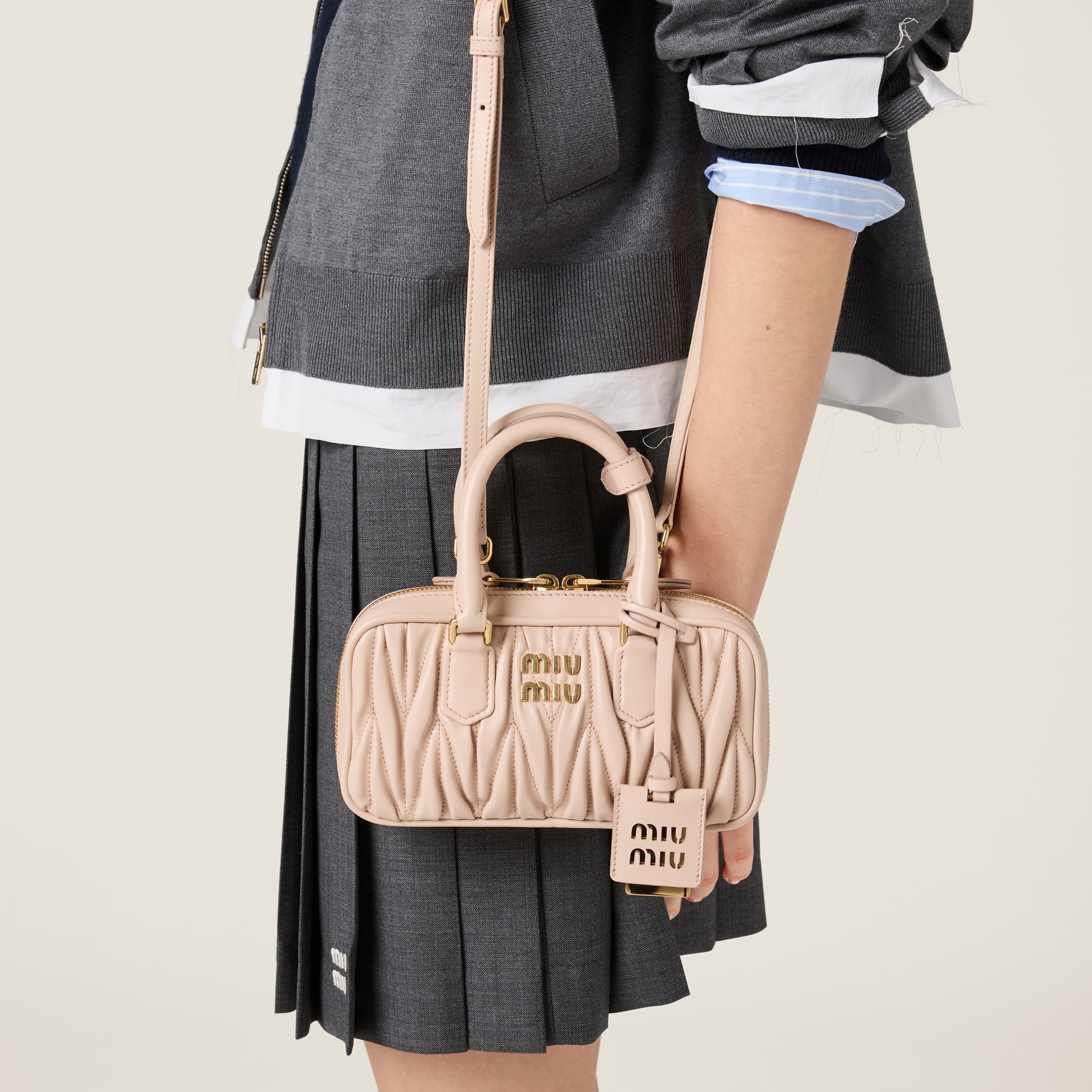 【超目玉枠】 Nappa Matelassé Arcadie Pink Powder Leather Miu Miu | Mini-bag セット/コーデ