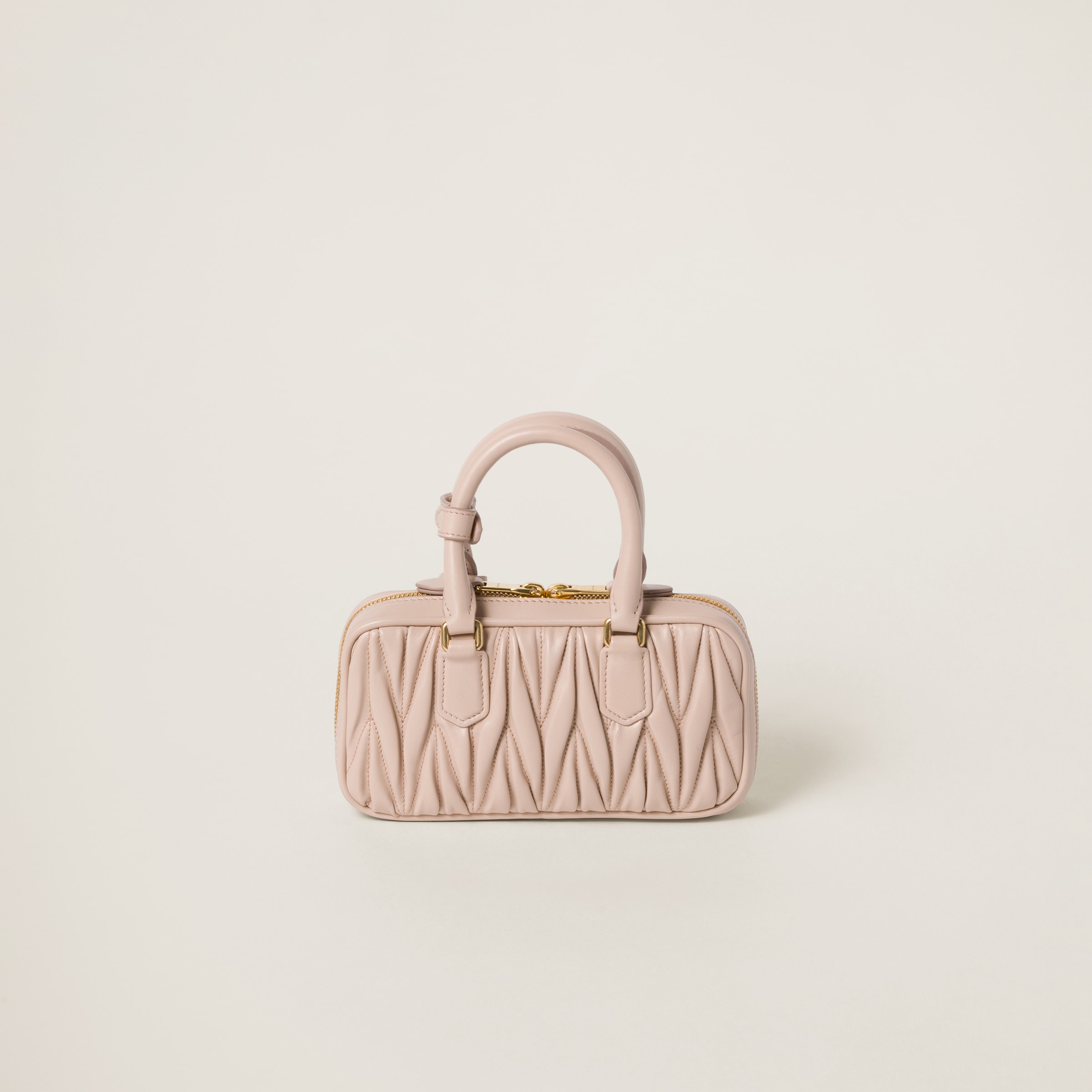 Powder Pink Arcadie Matelassé Nappa Leather Mini-bag | Miu Miu
