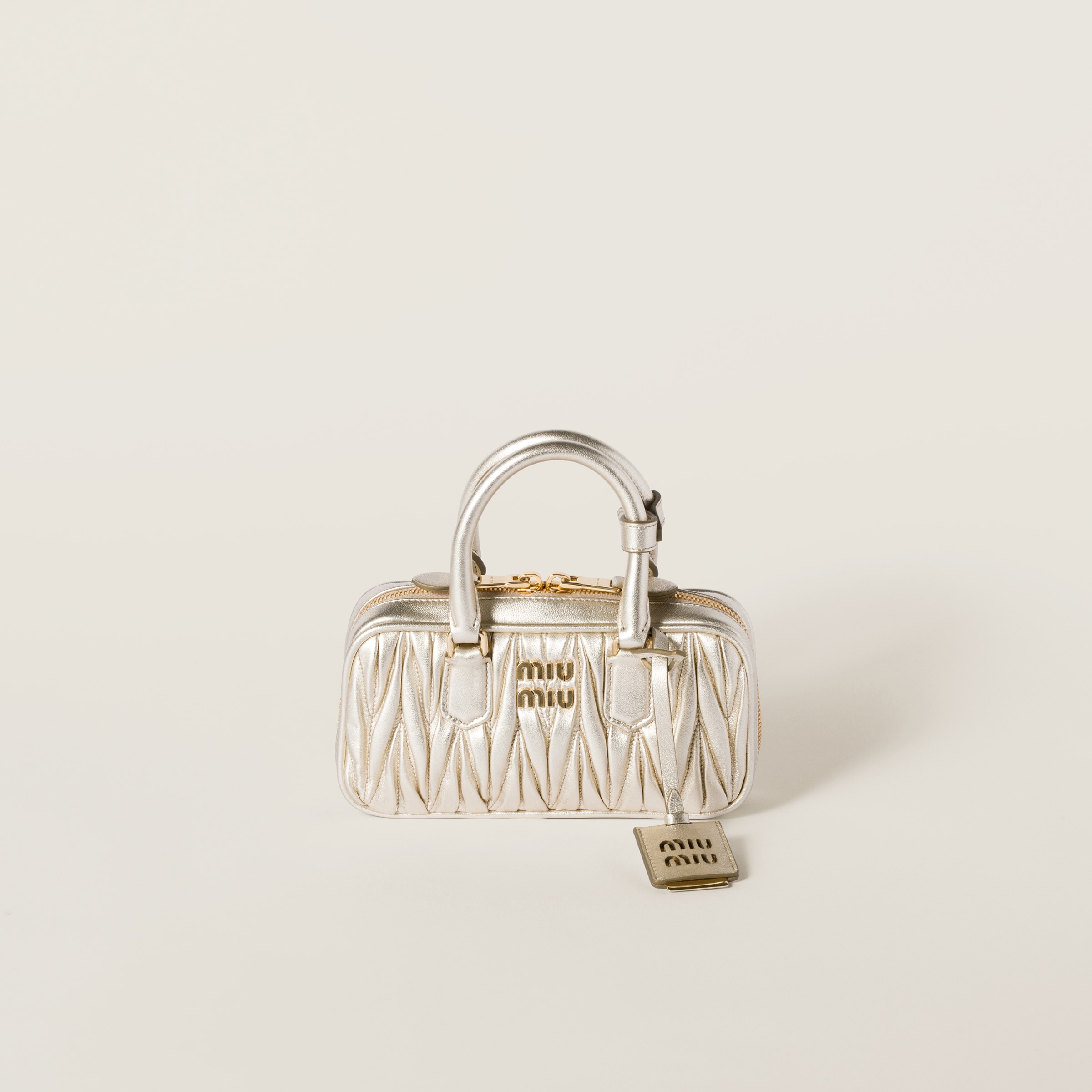 関税込 MiuMiu Arcadie nappa leather mini-bag Red Arcadie Matelassé Nappa Leather Mini-bag | Miu Miu