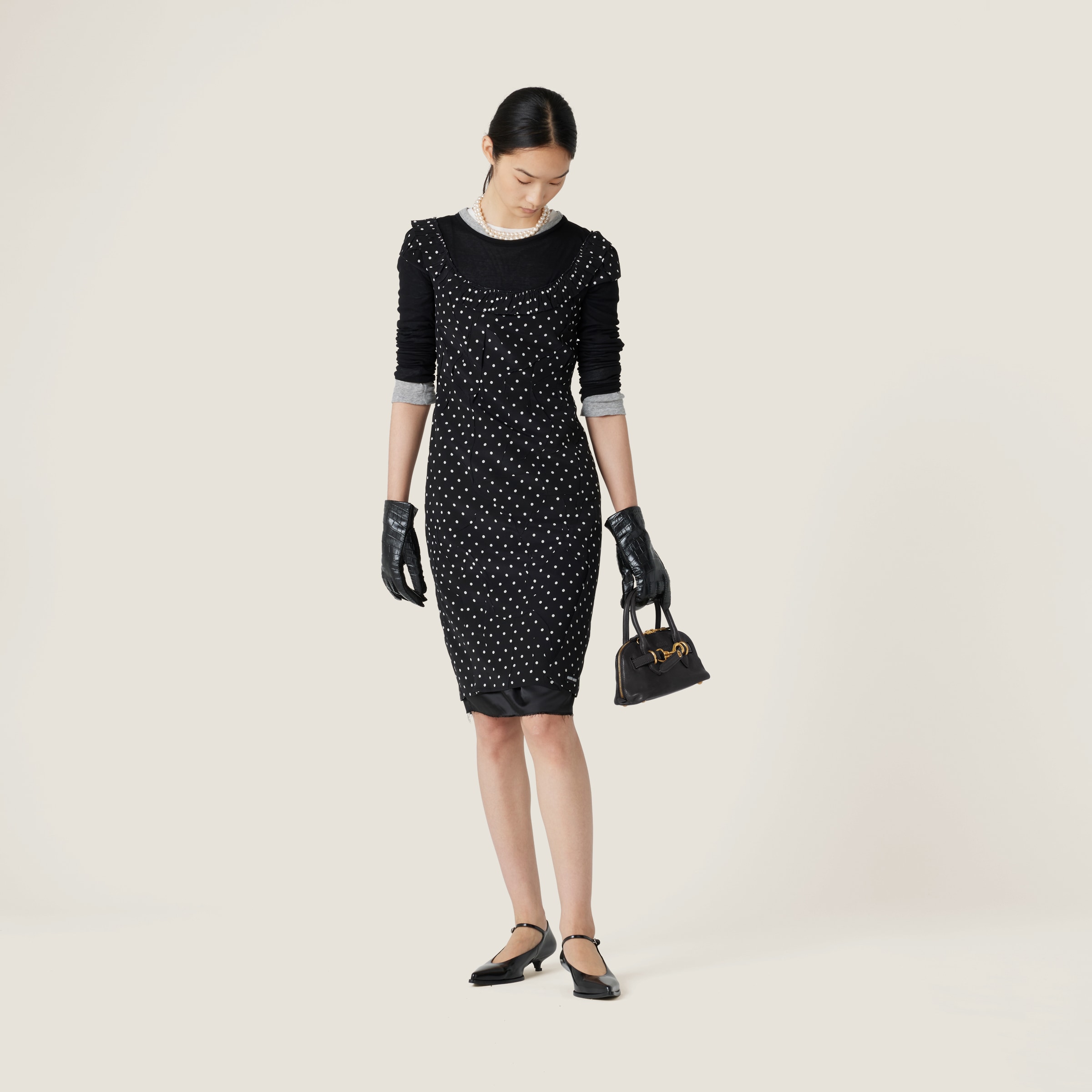 Miu Miu Aventure Nappa Leather Top-handle Bag In Black