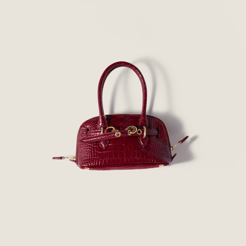Mini Aventure bag in Crocodile embossed leather