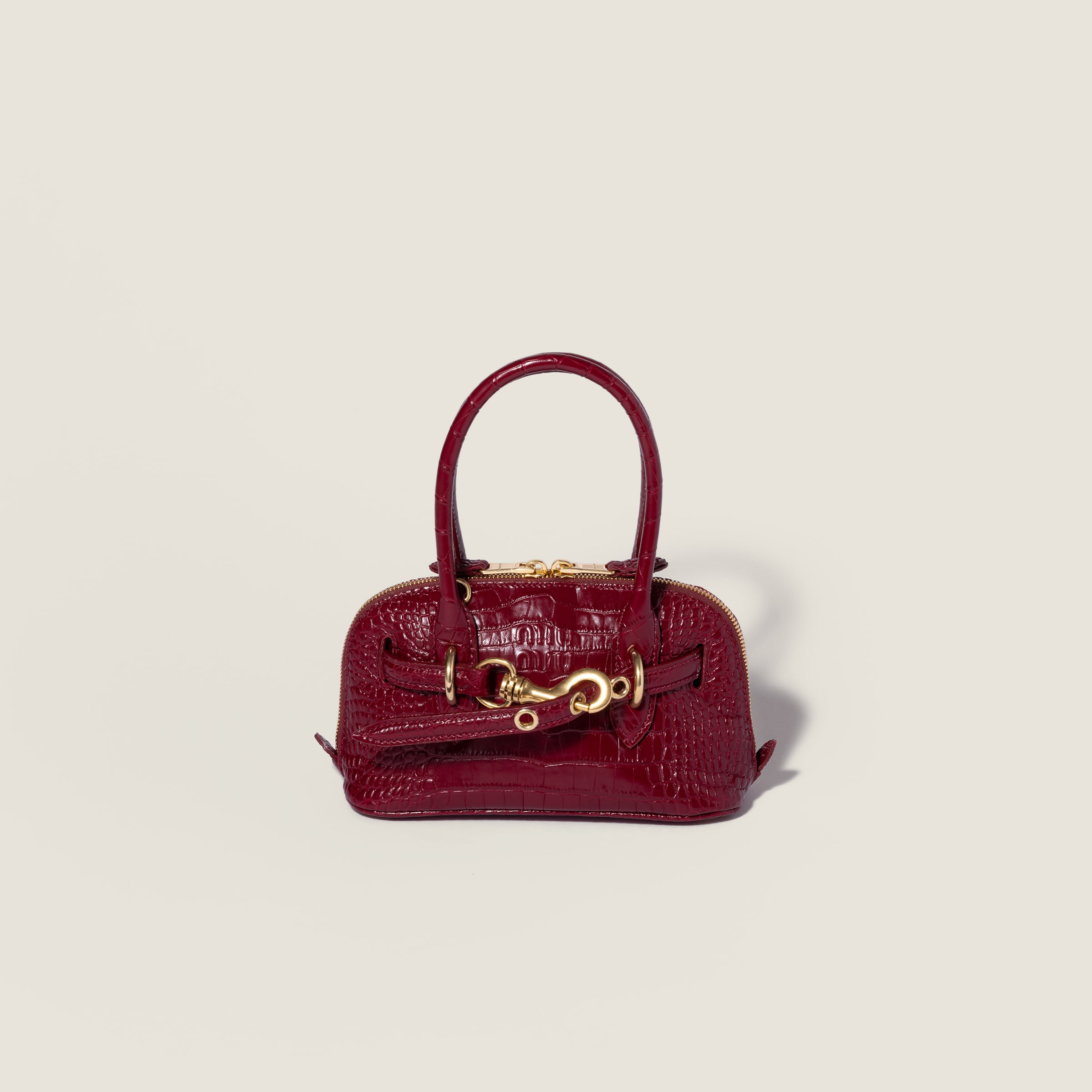 Mini Aventure bag in Crocodile embossed leather by Miu Miu
