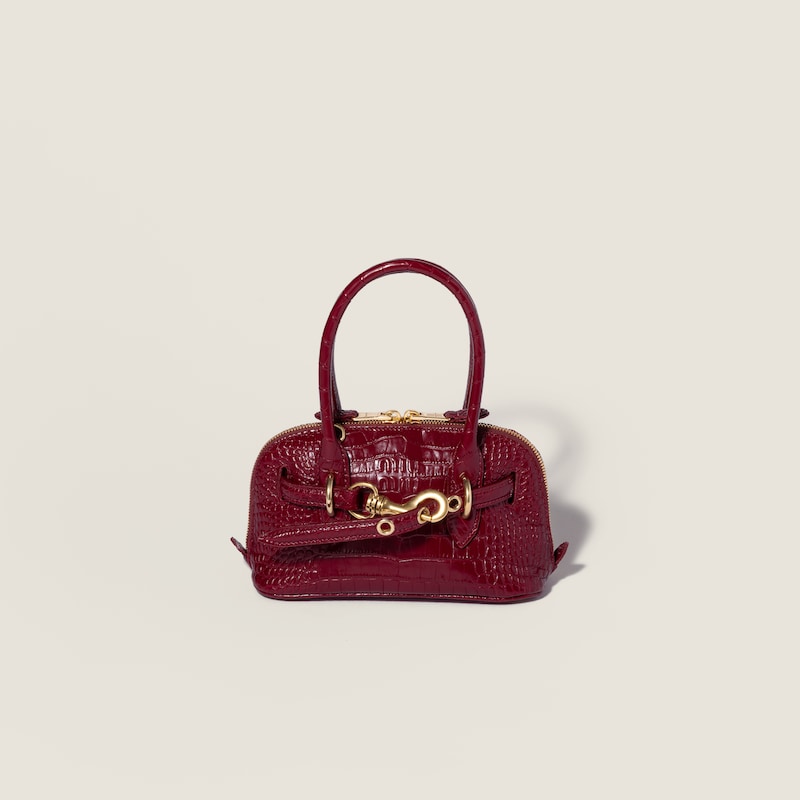 Mini Aventure bag in Crocodile embossed leather