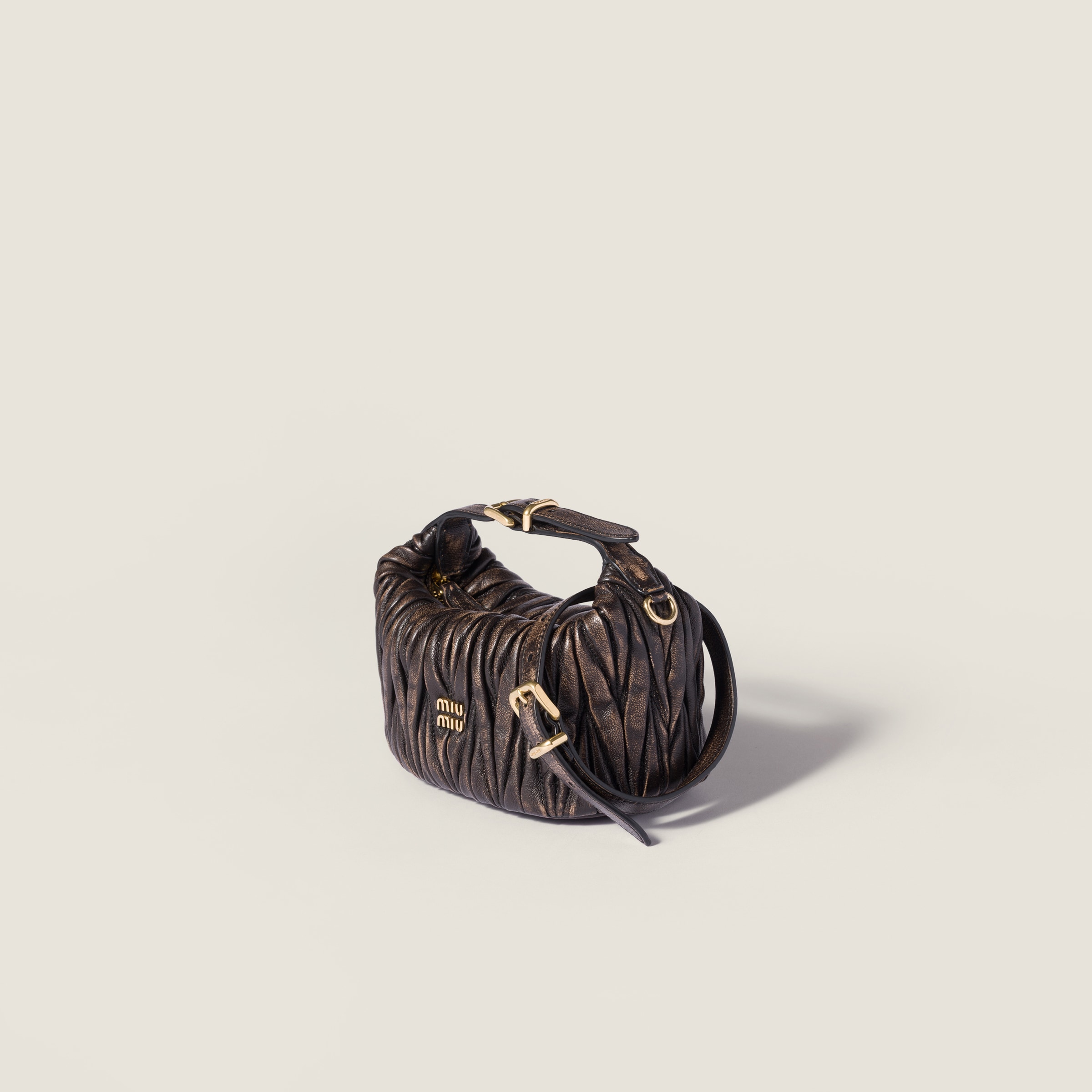 Coffee Matelassé Nappa Leather Mini-bag | Miu Miu