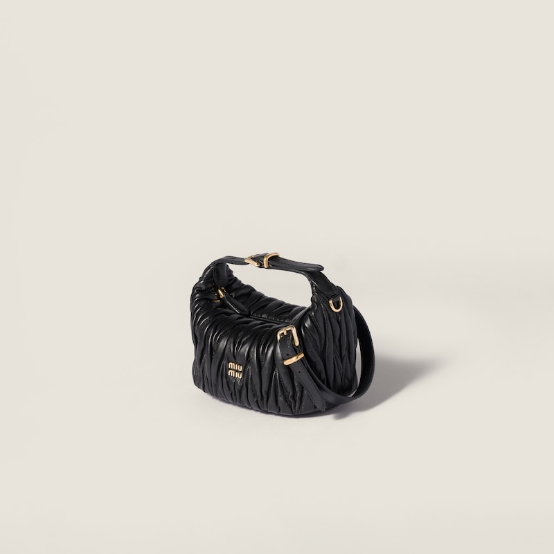 Matelassé nappa leather pouch