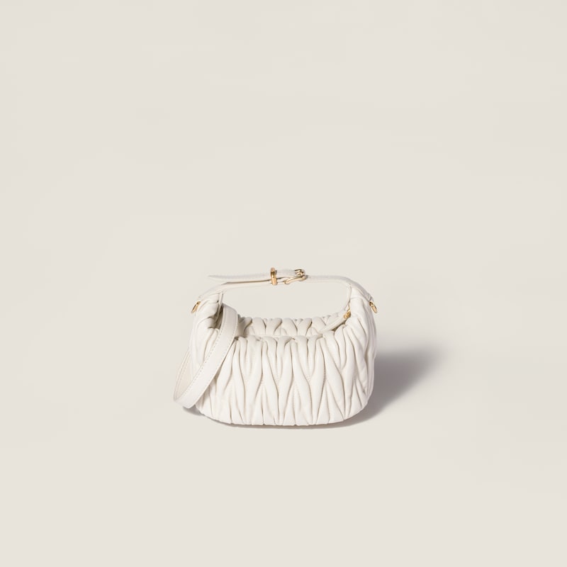 Matelassé nappa leather pouch