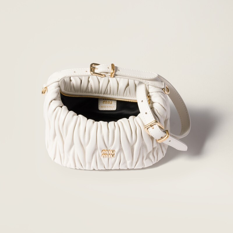 Matelassé nappa leather pouch