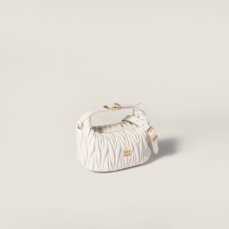 Matelassé nappa leather pouch