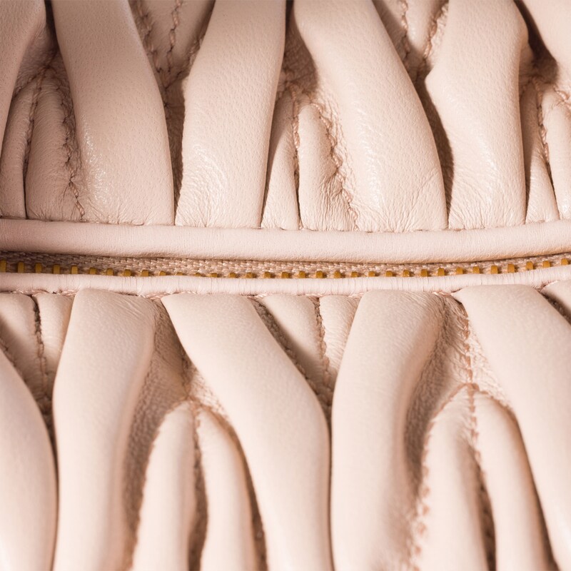 Matelassé nappa leather pouch