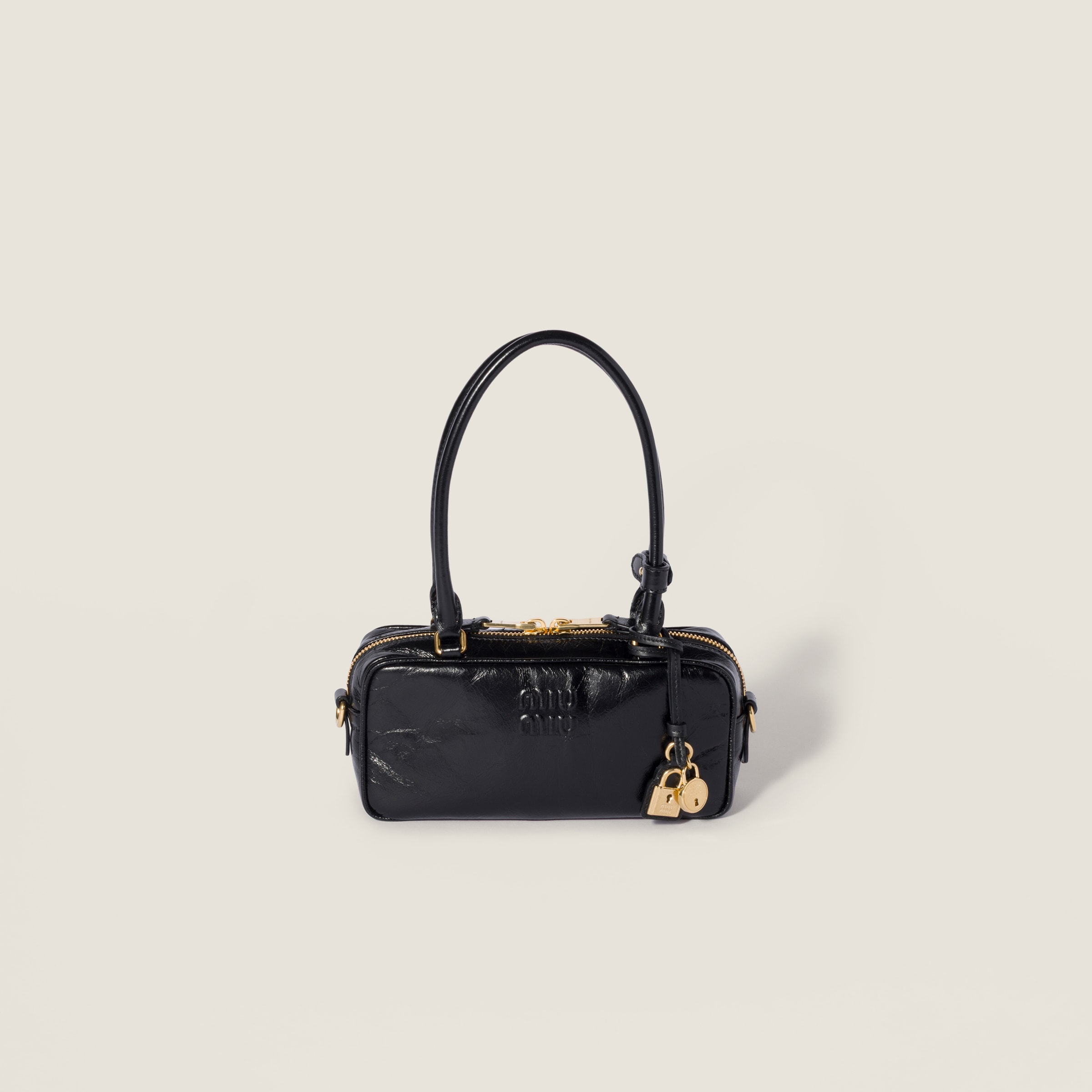 Beau shiny leather mini-bag by Miu Miu
