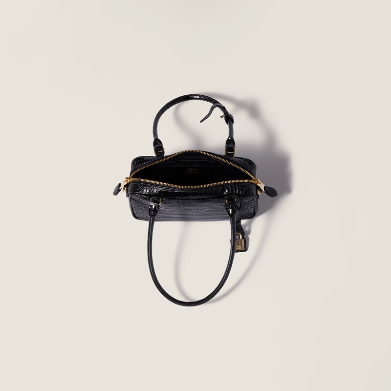Beau croco-embossed leather mini-bag