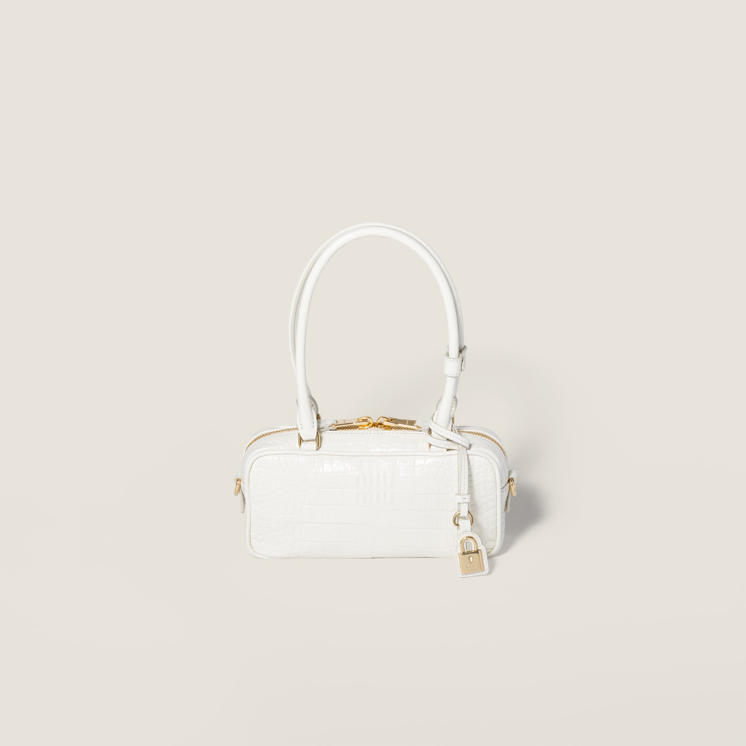 Beau croco-embossed leather mini-bag by Miu Miu