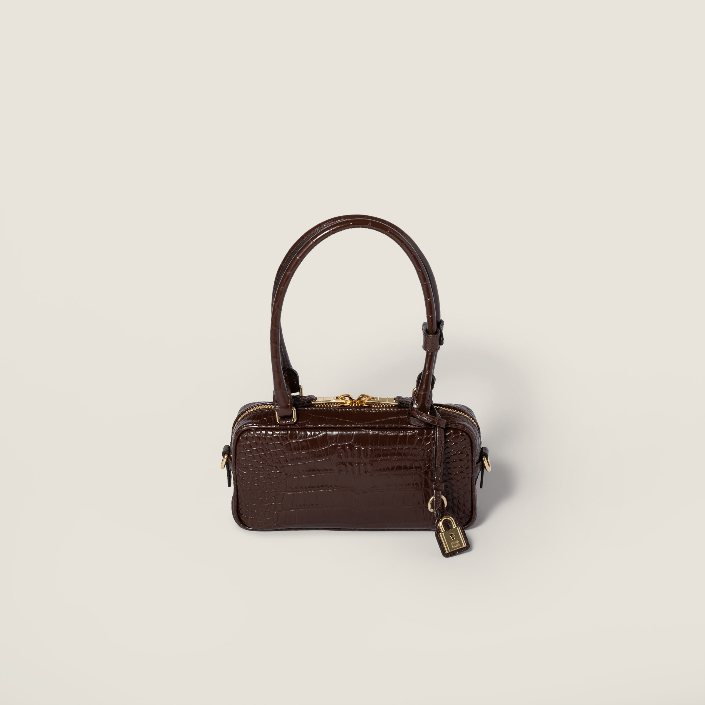 Beau croco-embossed leather mini-bag by Miu Miu