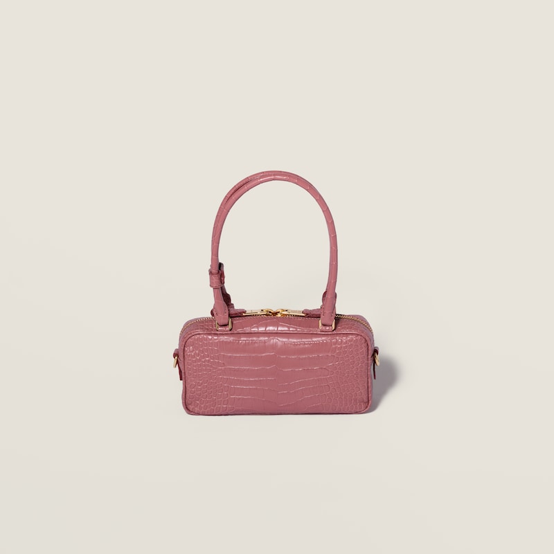 Minibolso Beau de piel con grabado efecto cocodrilo