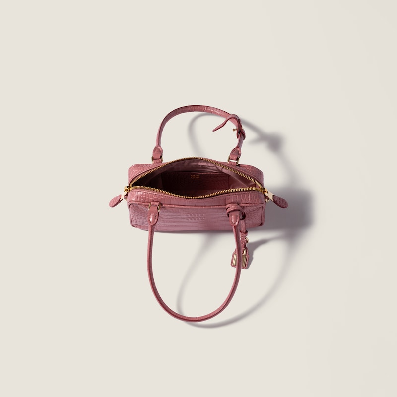 Minibolso Beau de piel con grabado efecto cocodrilo