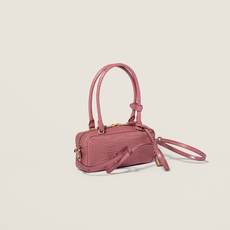 Minibolso Beau de piel con grabado efecto cocodrilo