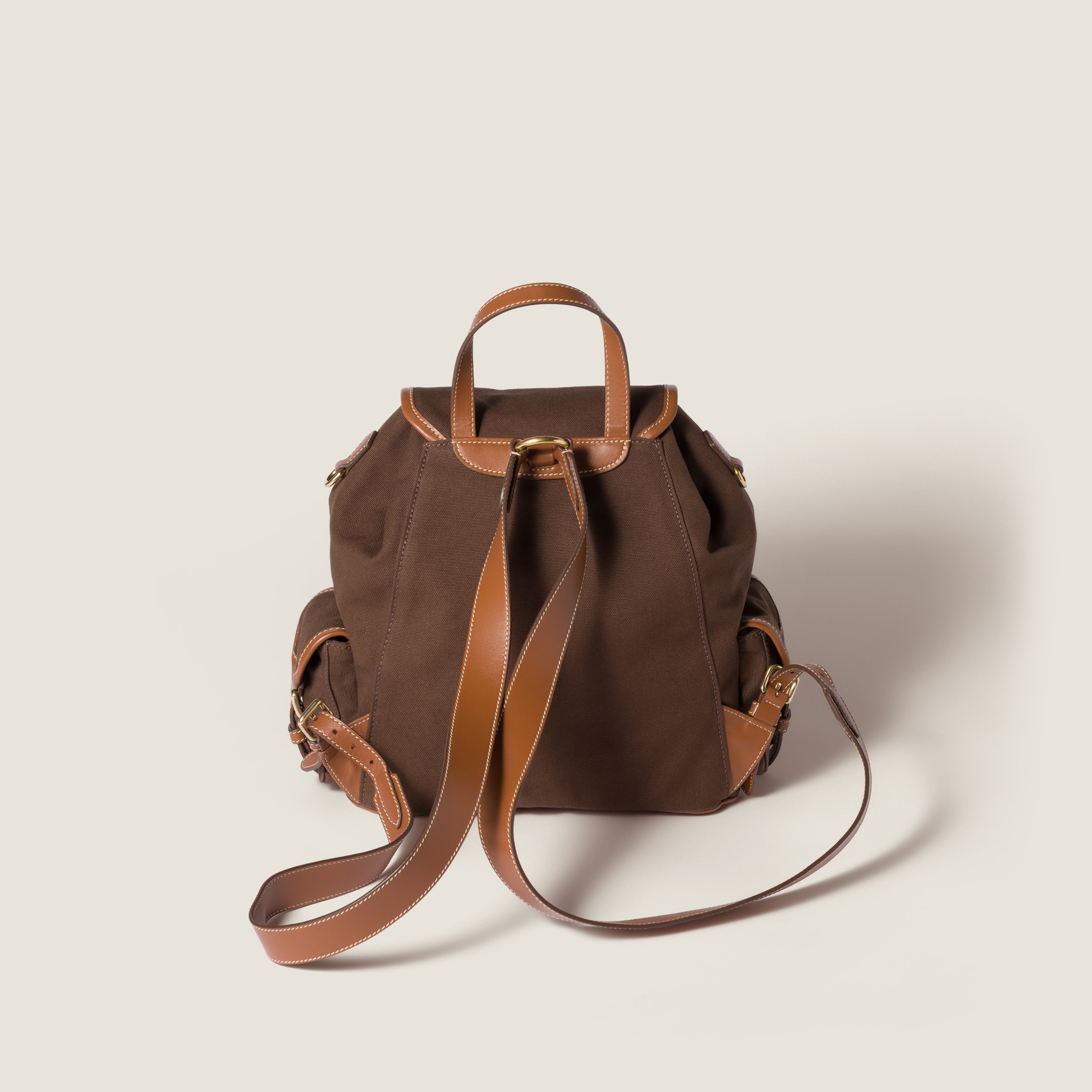 Miu Miu Canvas And Leather Backpack