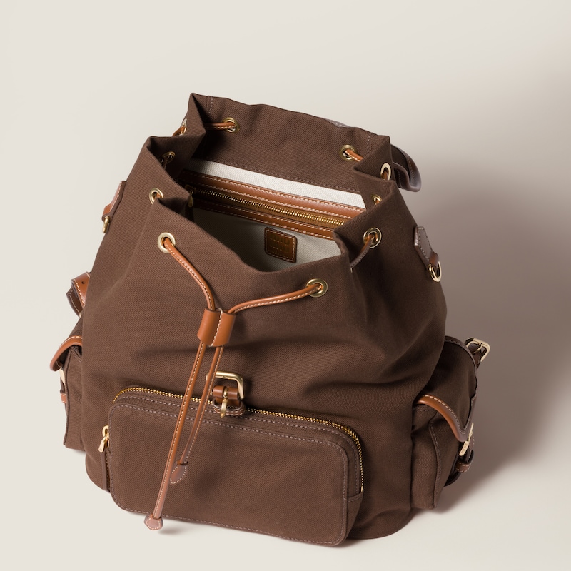 캔버스 및 가죽 백팩