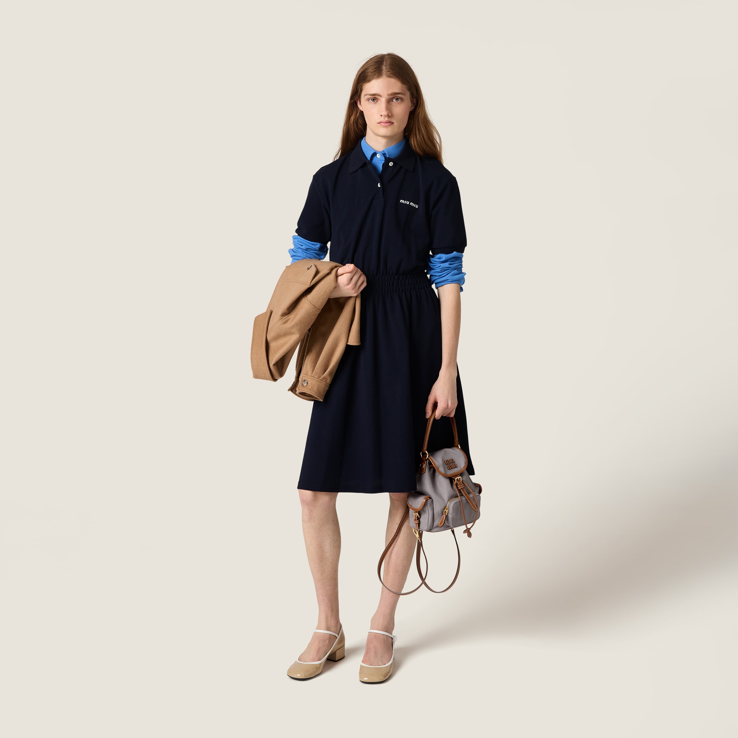 Miu Miu Canvas And Leather Backpack