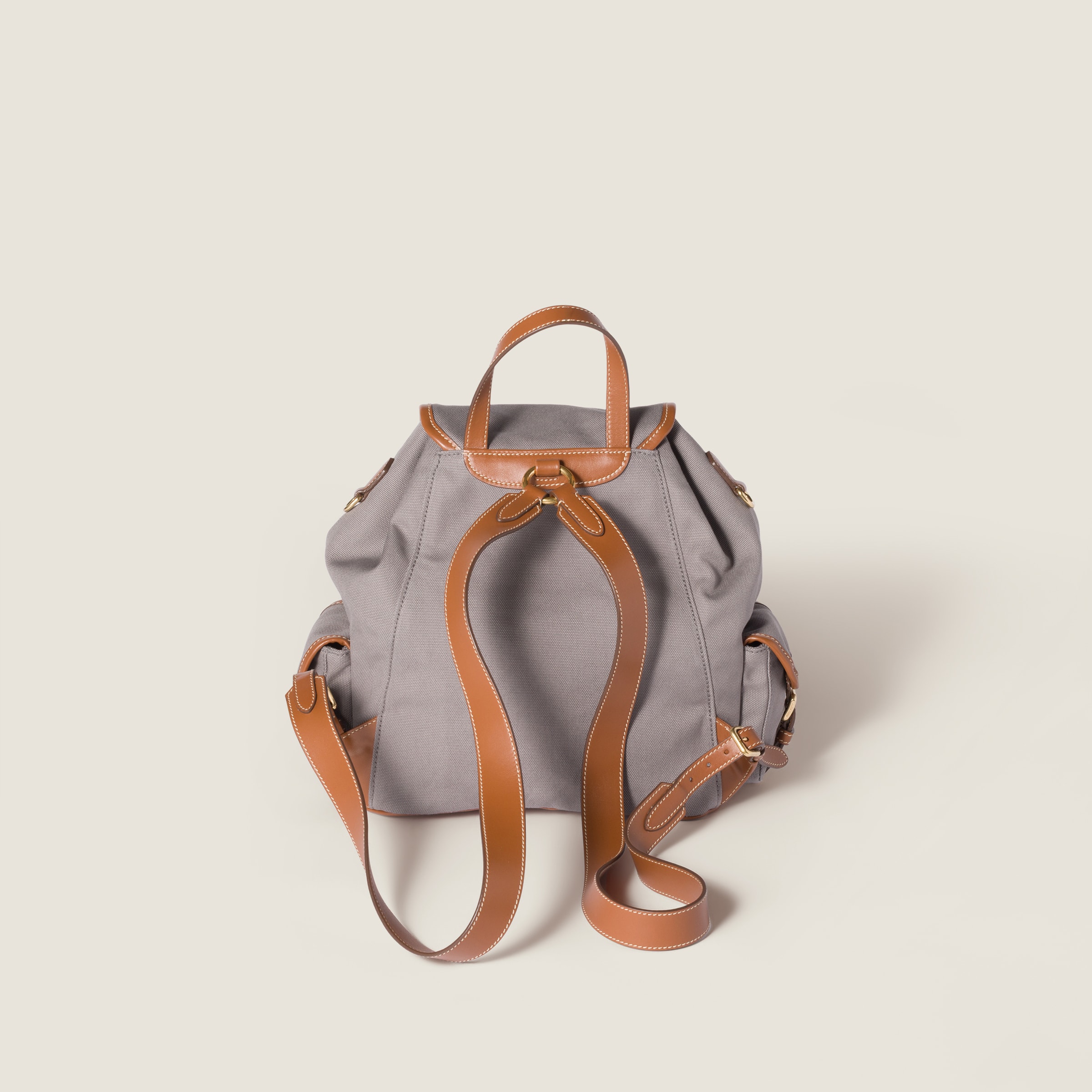 Miu Miu Canvas And Leather Backpack
