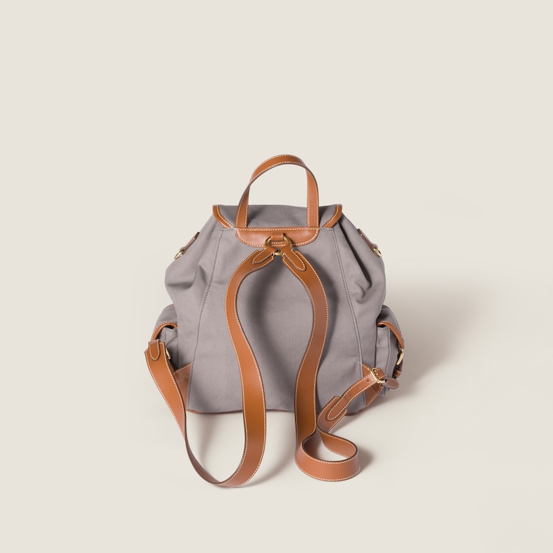 Canvas and leather backpack