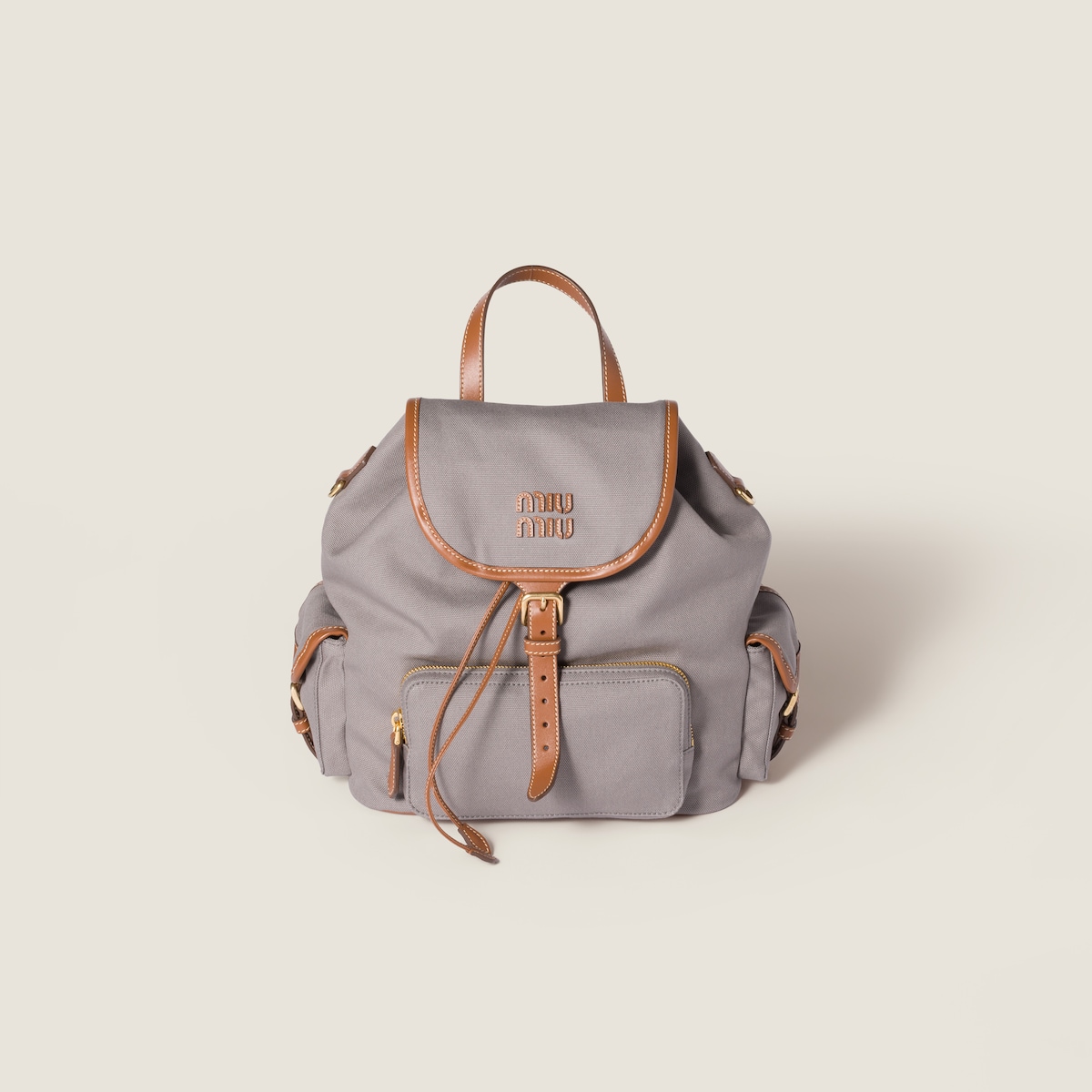 Canvas and leather backpack