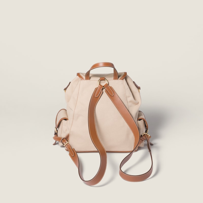 Canvas and leather backpack