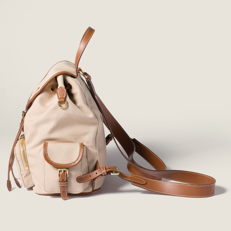 Canvas and leather backpack