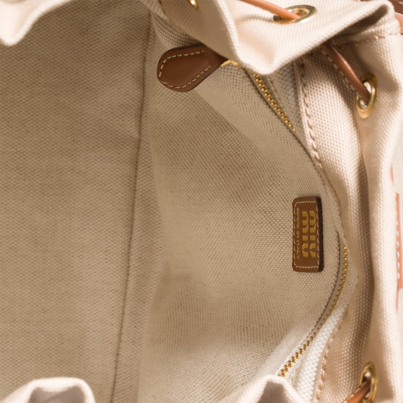 Canvas and leather backpack