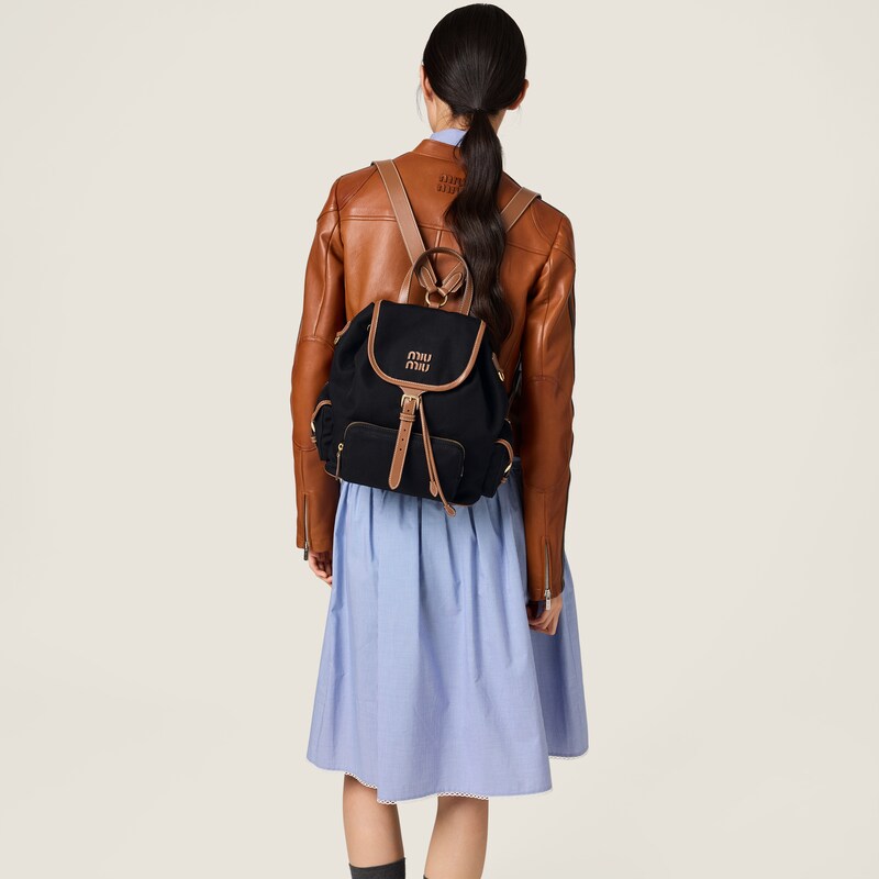 Canvas and leather backpack