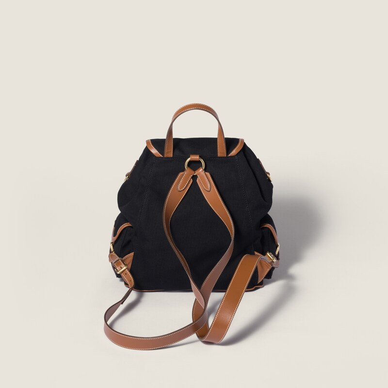 Canvas and leather backpack