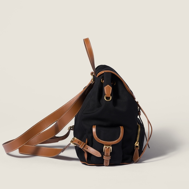 Canvas and leather backpack