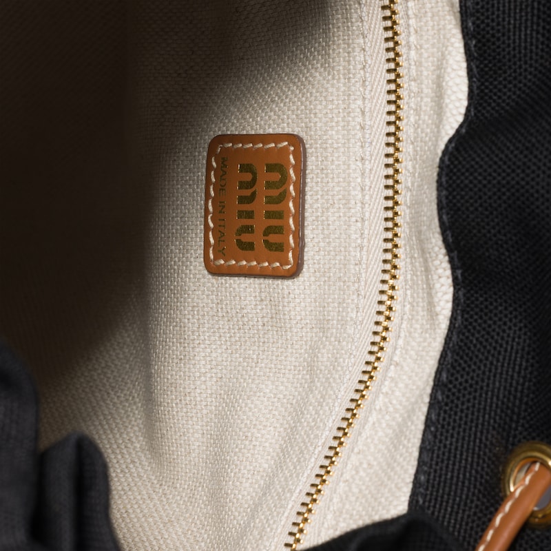 Canvas and leather backpack