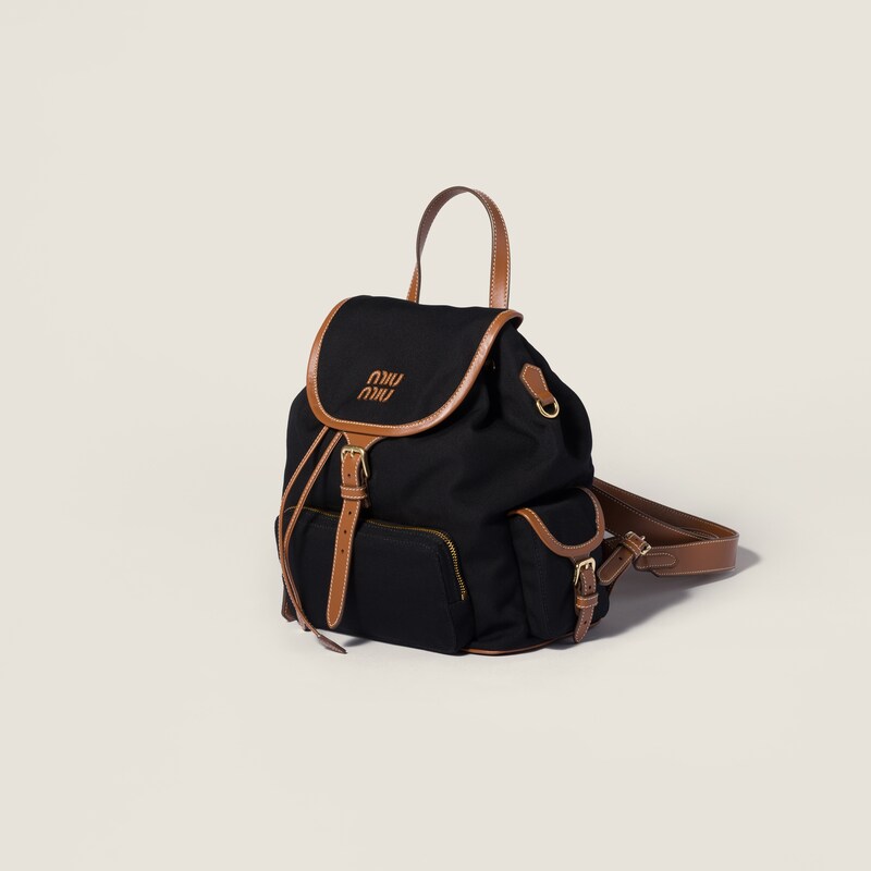 Canvas and leather backpack