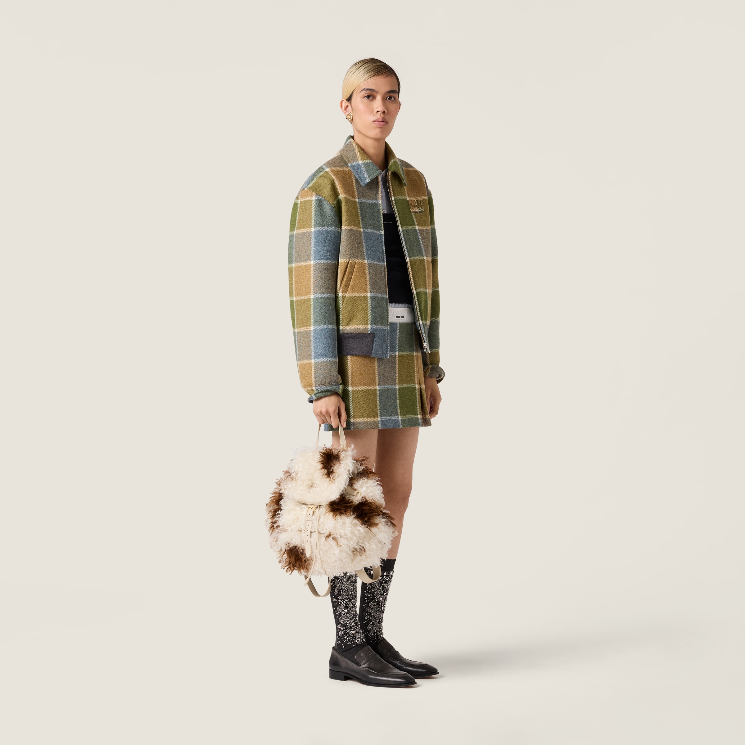 Miu Miu Mohair Backpack In Multi