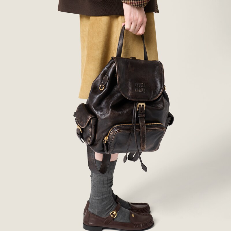 Leather backpack