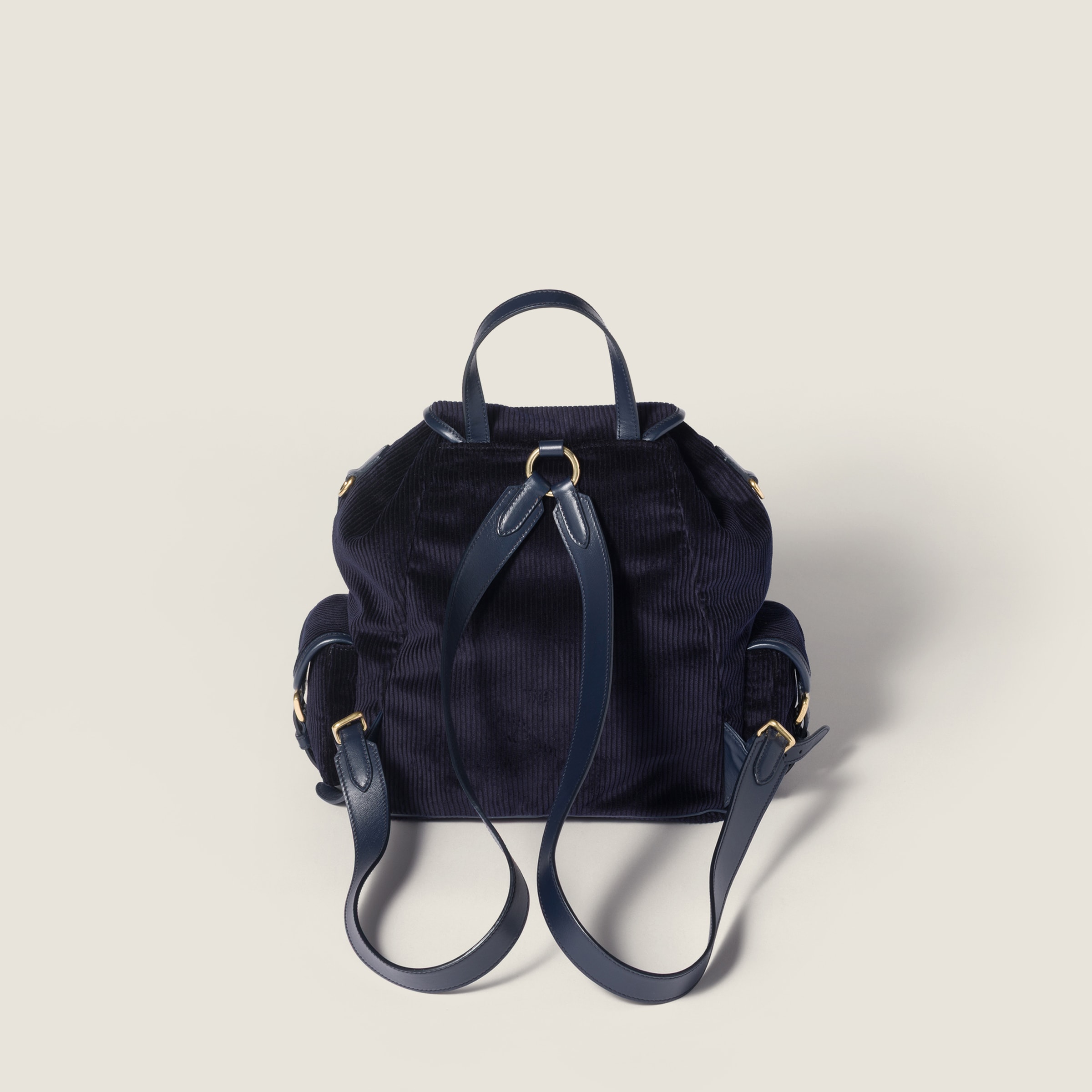 Miu Miu Corduroy Backpack In Blue