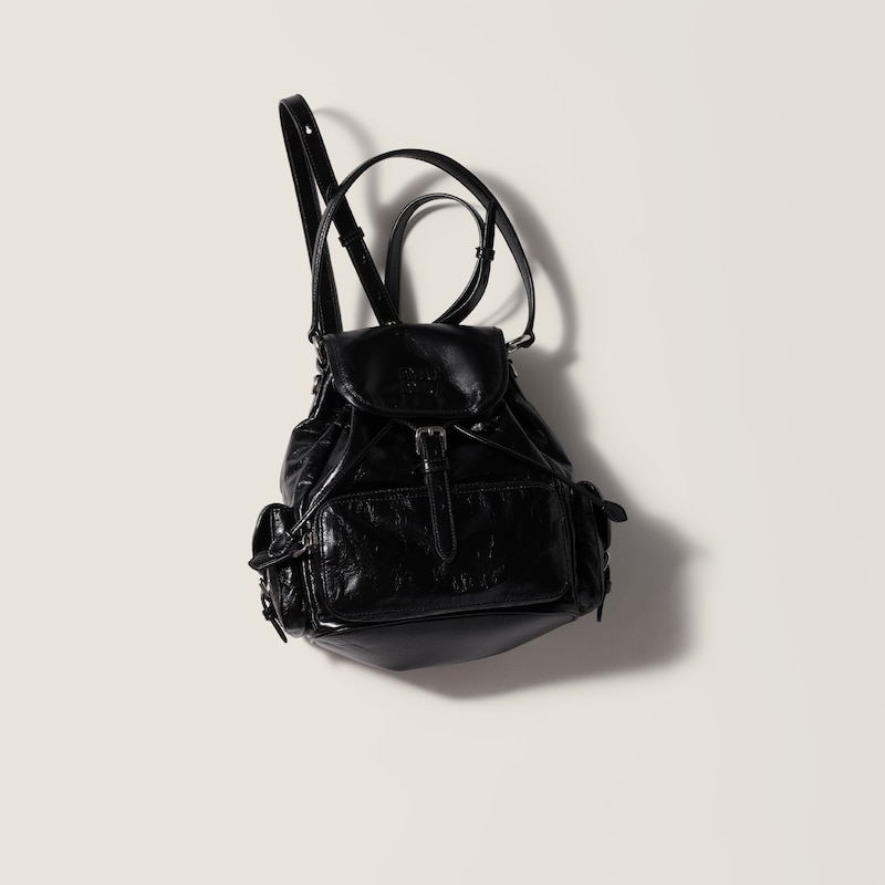 Sac à dos en cuir brillant