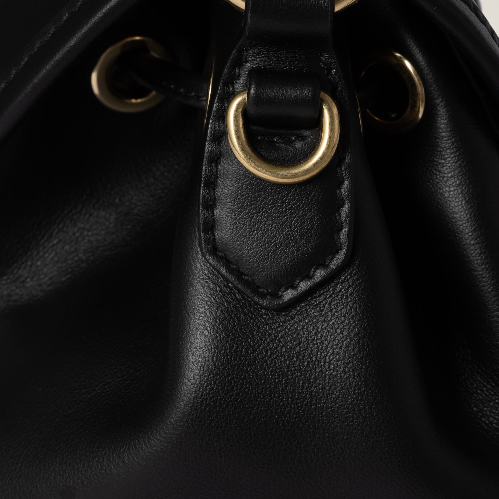 MIUMIU 26S BACKPACK 22 IN CHOCOLATE BROWN CANVAS BLACK CALFSKIN