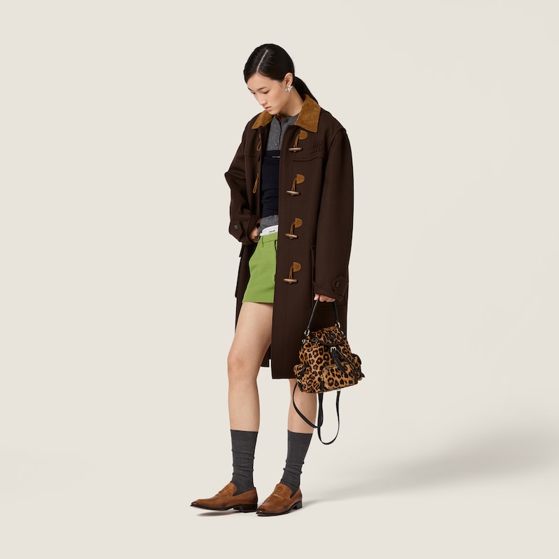 Printed leather backpack