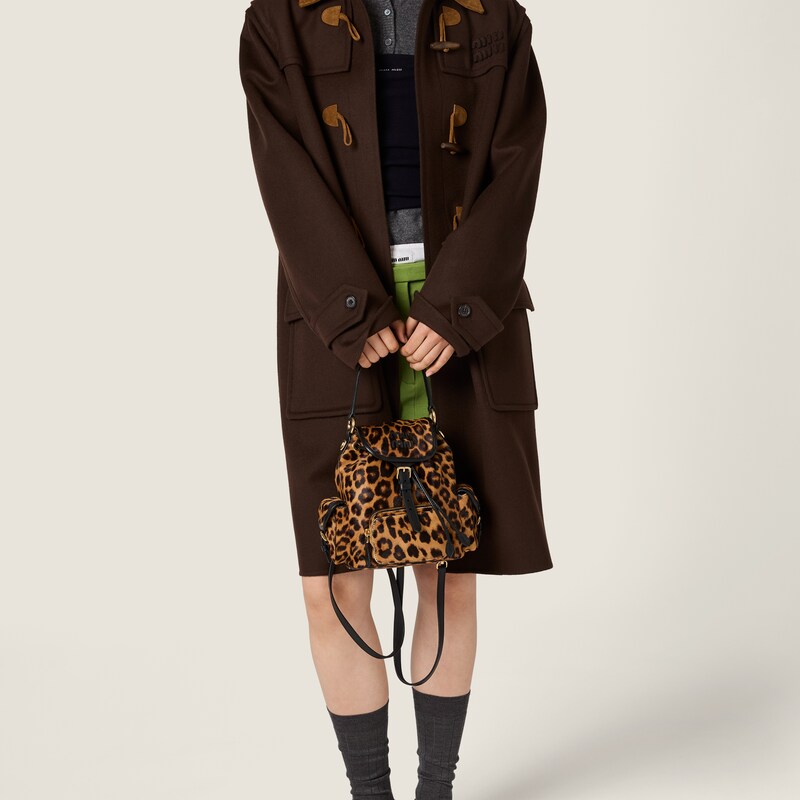 Printed leather backpack